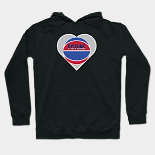 Heart Shaped Detroit Pistons Basketball Hoodie